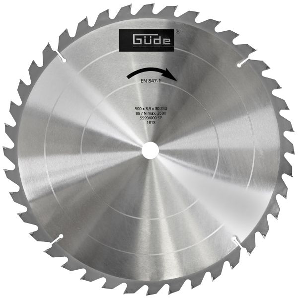 GÜDE Brennholzsägeblatt HM 500x30 mm - 40 Zähne - Ersatzblatt Sägeblatt 