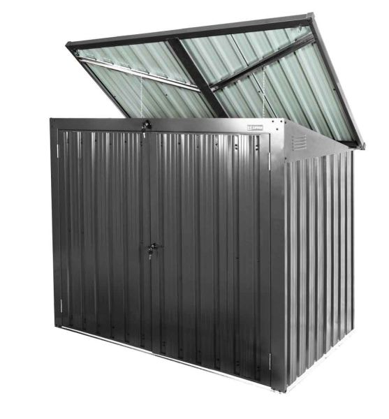 ZIPPER ZI-MTB2 Mülltonnenbox Mülltonne Tonnenverkleidung Müllbox Metall anthrazit 