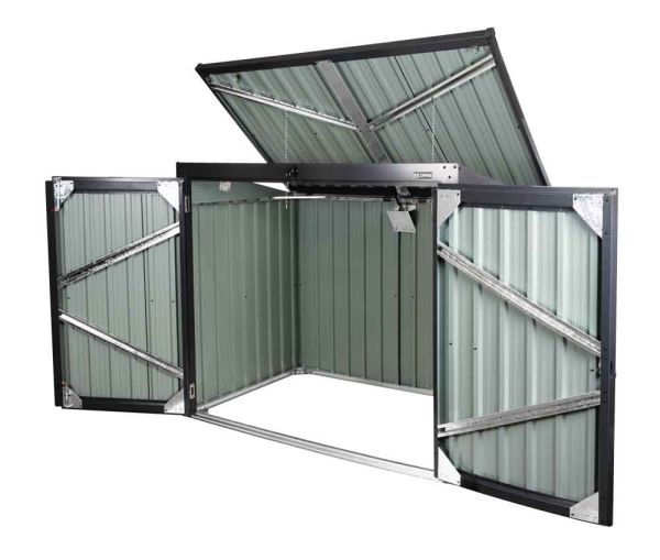 ZIPPER ZI-MTB2 Mülltonnenbox Mülltonne Tonnenverkleidung Müllbox Metall anthrazit 