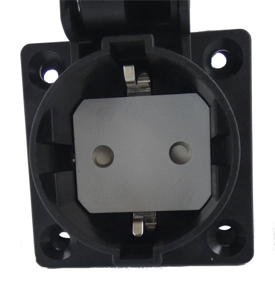 MATRIX Steckdose Typ E/F IP44 16A staubdicht, regensicher, Industriesteckdose 