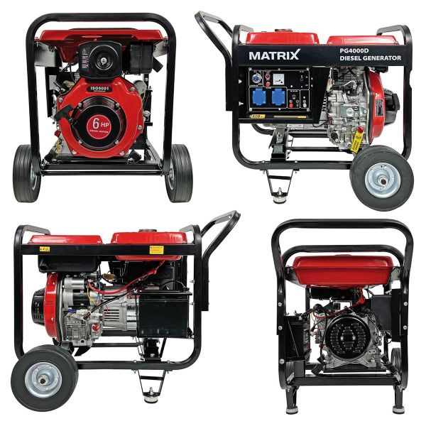 MATRIX Notstromaggregat Stromerzeuger Stromgenerator Diesel PG4000D **2.WAHL** 