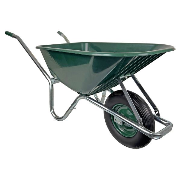 Matrix Schubkarre 100l 250kg Vollgummirad Kunststoff grün Rahmen verzinkt *2.WAHL 