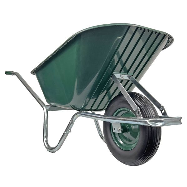 Matrix Schubkarre 100l 250kg Vollgummirad Kunststoff grün Rahmen verzinkt *2.WAHL 