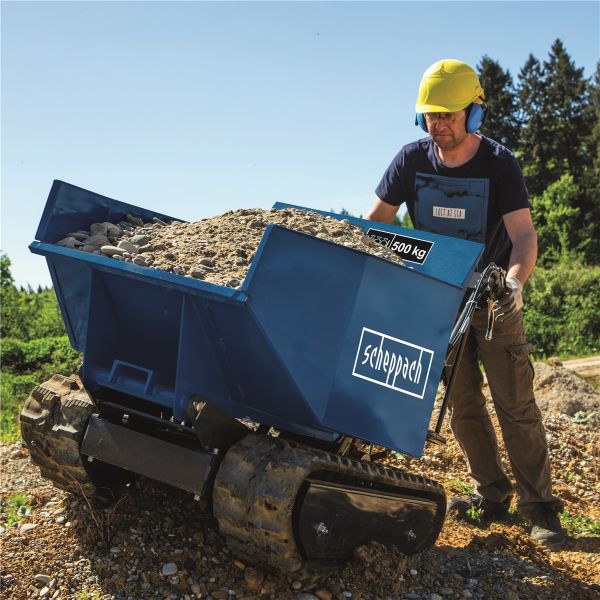 SCHEPPACH Mini Raupendumper DP5000 Benzin Dumper Motorschubkarre 500kg 6,5PS 