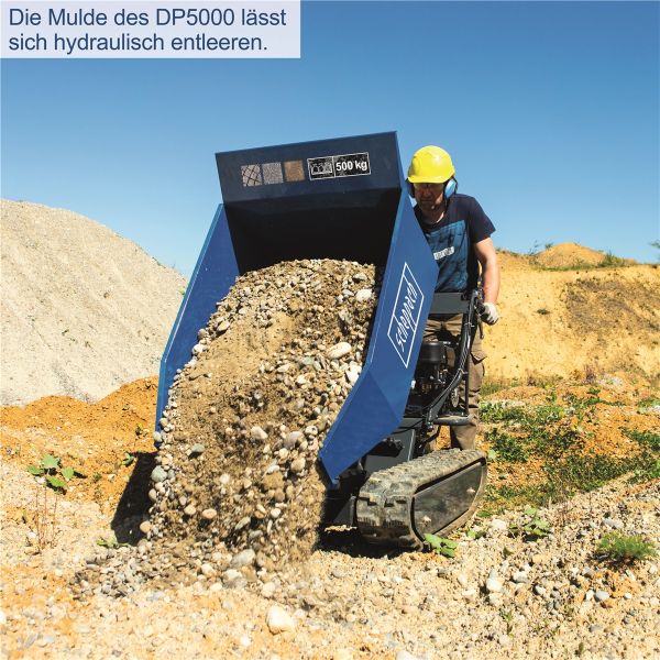 SCHEPPACH Mini Raupendumper DP5000 Benzin Dumper Motorschubkarre 500kg 6,5PS 