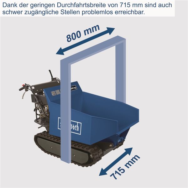 SCHEPPACH Mini Raupendumper DP5000 Benzin Dumper Motorschubkarre 500kg 6,5PS 