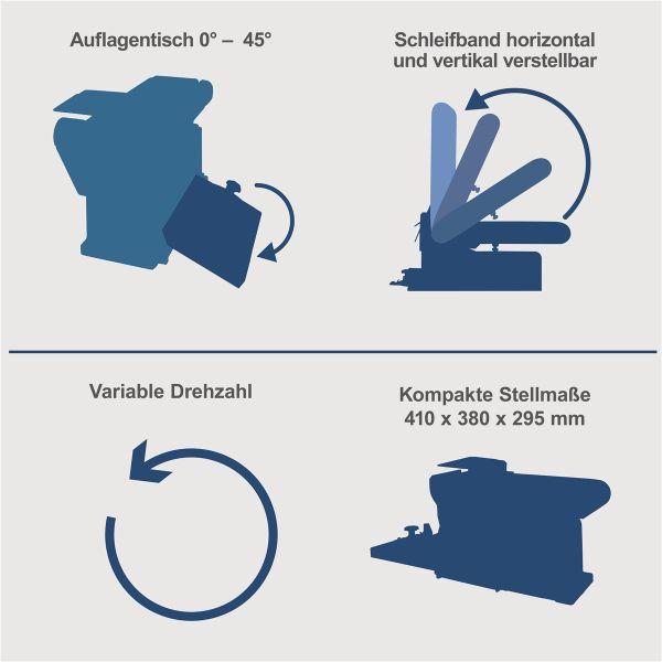 Scheppach Bandschleifer Tellerschleifer BTS800Vario mit Drehzahlregulierung 370W 