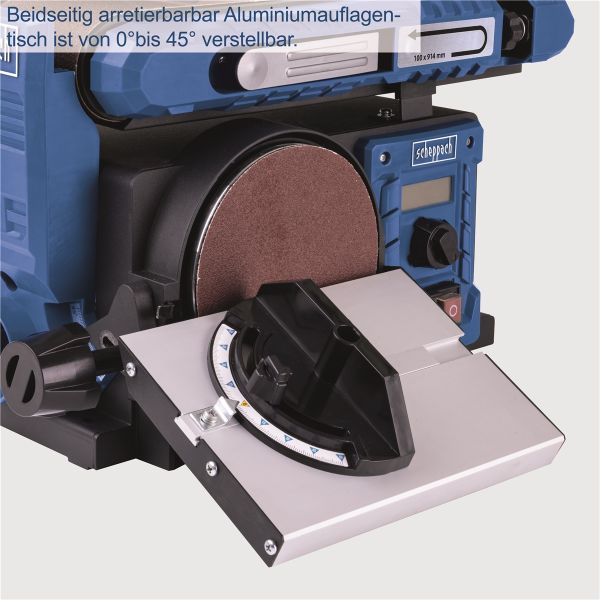 Scheppach Bandschleifer Tellerschleifer BTS800Vario mit Drehzahlregulierung 370W 