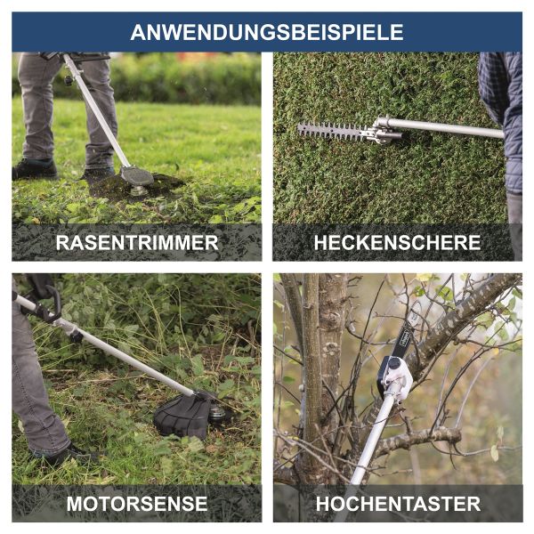 Scheppach 4in1 Akku Gartenpflegeset Heckenschere 20V BC-MFH400-X ohne Akku 