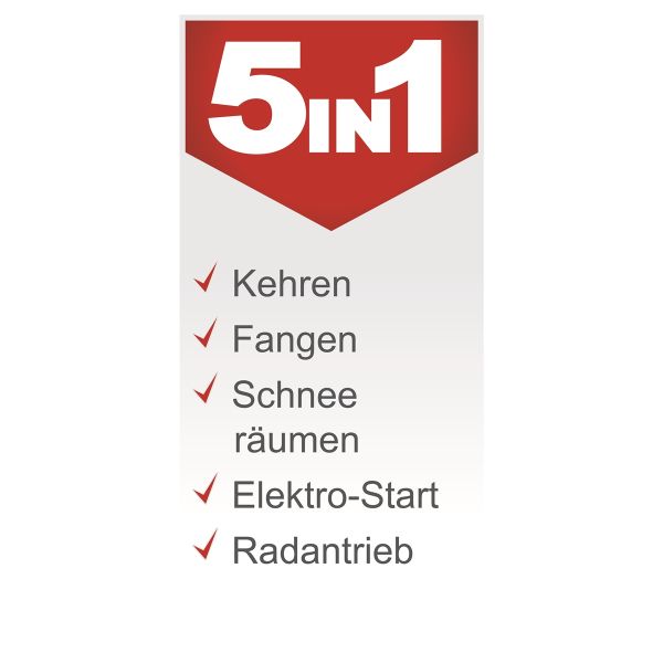 Scheppach Kehrmaschine Benzin 100cm Laubsammler Schneeschieber 3in1 SET SC2200PE Radantrieb|Stollenreifen|E-Start|4 Gänge|4,9PS