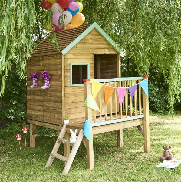 SOULET Spielhaus Winny Gartenhütte Holzhaus Kinderspielhaus Outdoor für 3Kinder 