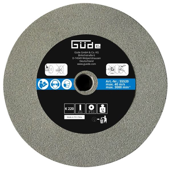 GÜDE Schleifscheibe Ersatzscheibe 200x40x20mm K220 für Nassschleifer GNS 200 VS 