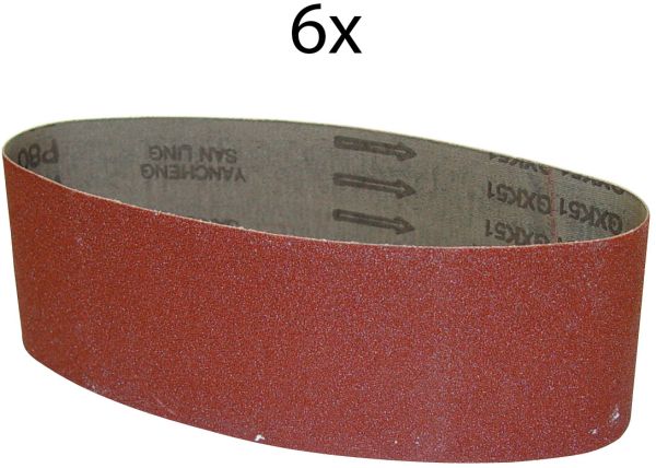 GÜDE Schleifband K60 457x76 mm passend zu Bandschleifer DS 76-800E 6 Stück 