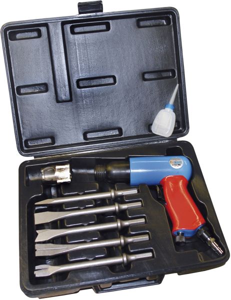 GÜDE Druckluft Meisselhammer PRO 8 teilig Drucklufthammer mit 5 Meisseln 