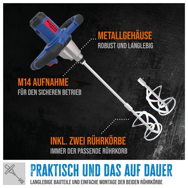 GÜDE Rührwerk Betonmischer Handrührgerät Betonrührer Mörtelrührer GRW 1814.1 