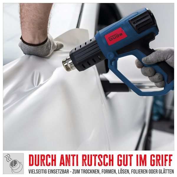 GÜDE Heissluftgebläse HLG 650-2000 LCD Anzeige Heissluftpistole 650 Grad 2000W 