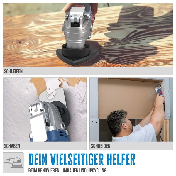 GÜDE Multiwerkzeug MW 300 E Multitool Schleifer Schaber Trenner 300 Watt  