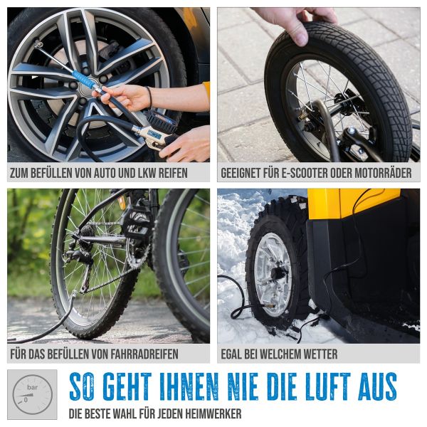 GÜDE digitaler Reifenfüller V 12 PRO digital Manometer 12 bar Reifenfüllgerät 
