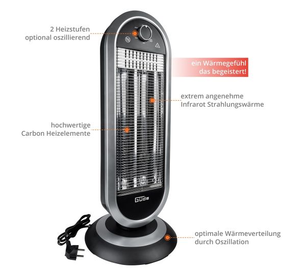 GÜDE GIH 900 Infrarot Heizstrahler Heizlüfter Heizer 900 Watt Elektroheizer 