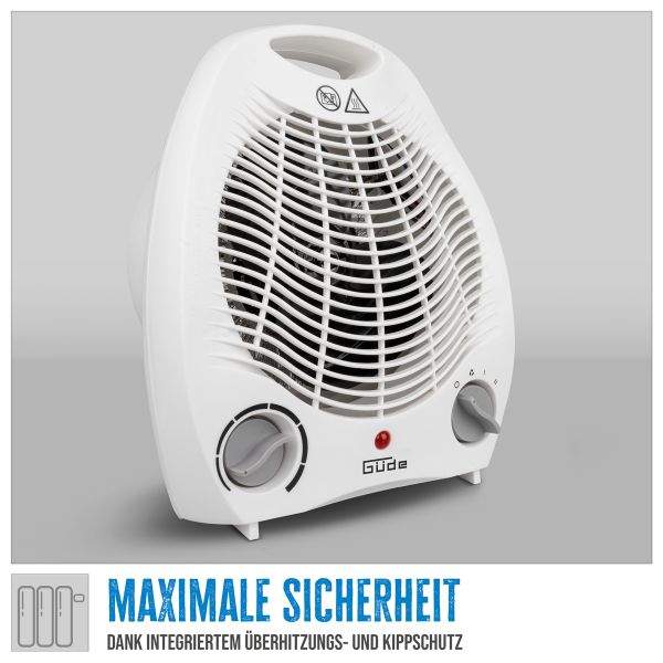 GÜDE Heizlüfter GH 2000 Heizer 2000 Watt 3 Stufen Lüfter Heizung Thermostat 