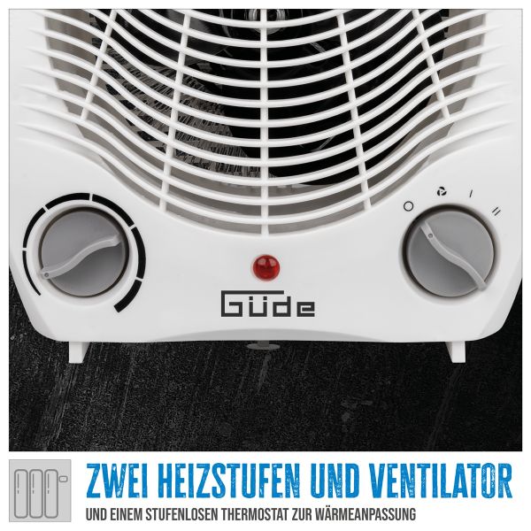 GÜDE Heizlüfter GH 2000 Heizer 2000 Watt 3 Stufen Lüfter Heizung Thermostat 