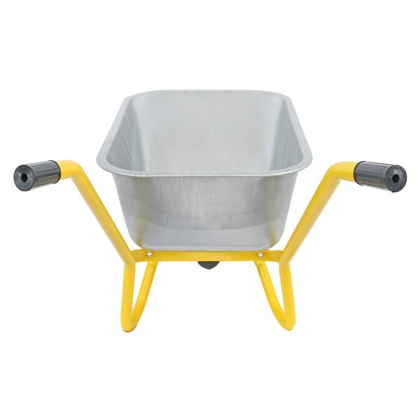 Matrix Schubkarre Profi 100l 250kg PU-Rad Bauschubkarre gelb mit Bodenblech 