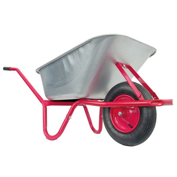 Matrix Marken Schubkarre groß Schubkarren 100l 250kg Luftrad Bauschubkarre rot 