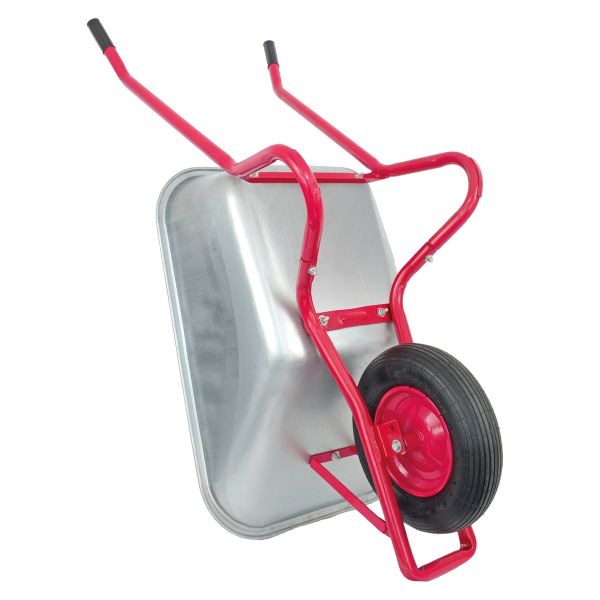 Matrix Marken Schubkarre groß Schubkarren 100l 250kg Luftrad Bauschubkarre rot 