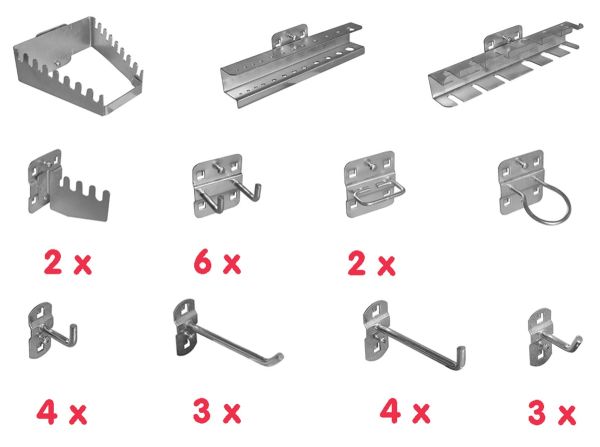 GÜDE Werkzeughalter Sortiment 28 teilig Werkzeughalter Lochwandhalter 