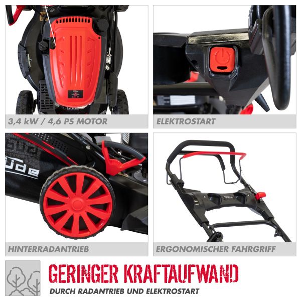 GÜDE Benzin Rasenmäher Mäher 53cm Schnittbreite Radantrieb BIG WHEELER 534.1R ES 
