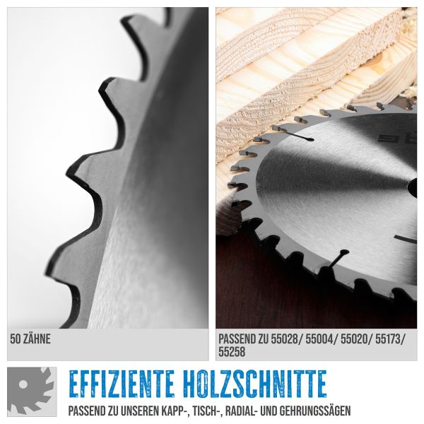 GÜDE Holzsägeblatt HM 250x20 mm - 50 Zähne - Ersatzblatt Sägeblatt 