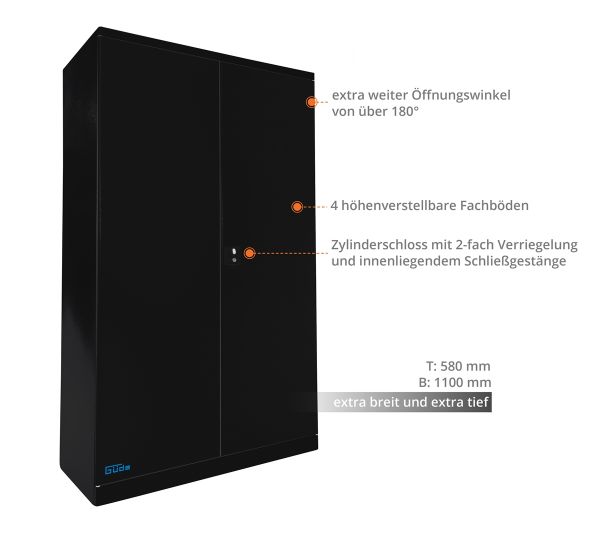 GÜDE Werkstatteinrichtung Werkstattwagen Werkbank Werkzeugschrank Typ CB schwarz 