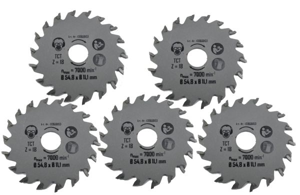MATRIX TCT Sägeblatt 54mm 5er Set für Mini Handkreissäge MCS 400 PW | 10 Zähne 