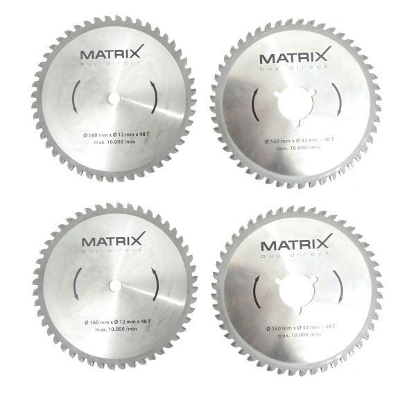 MATRIX 2x Diamanttrennscheibe 160mmx 12mm und 160mm x32mm Kreissäge TST 1500-160 