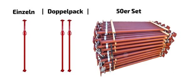 Baustütze Bausprieß Deckenstütze Fensterstütze Baustützen 2,0 - 3,6m 2Stück 