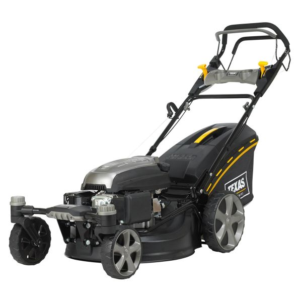 TEXAS Rasenmäher Benzin mit Antrieb Radantrieb 51cm ZT 5110TR/W 3in1 Zero Turn
 schwenkbare Vorderachse; noch wendiger noch flexibler