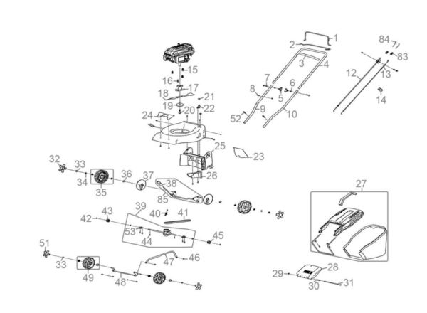 GÜDE Ersatzmesser 418 mm für Benzin Rasenmäher ECO WHEELER 413.3 R 