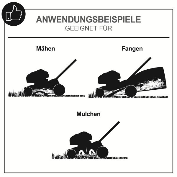 Scheppach Rasenmäher Benzin mit Antrieb 51cm Schnittbreite 6in1 4,1PS MS173-51B Stahlgehäuse|hohes Drehmoment|65L|Reinigungsfunktion