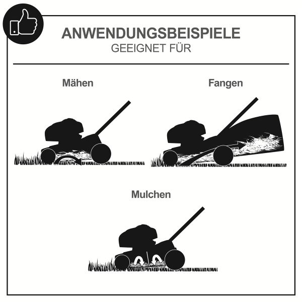 Scheppach Rasenmäher Benzin mit Antrieb Trike 51cm Breite 6in1 5,2PS MS197-51B 
