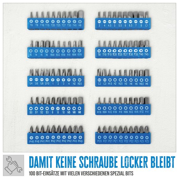 GÜDE Steckschlüssel und Bitsatz GSB 130 Werkzeugset 130 teilig in Kunststoffbox 