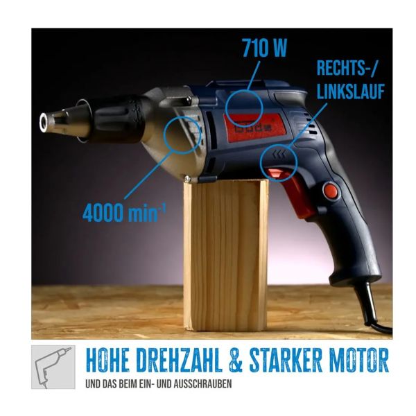 GÜDE Trockenbauschrauber TBS 710 Bohrmaschien Trockenbau 710 Watt 
