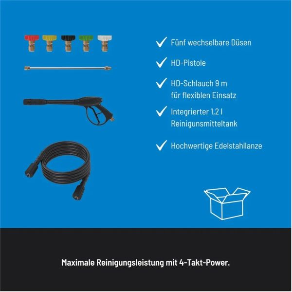 GÜDE Benzin Hochdruckreiniger Fuel 250 – 234 bar, 590 l/h, 4-Takt Motor 