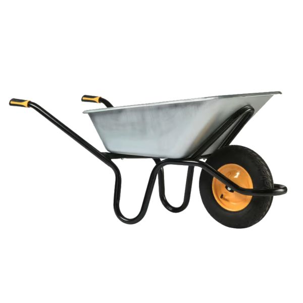 HAEMMERLIN Schubkarre BAU PLUS 120L verzinkt mit Luftrad 250kg Tragkraft 