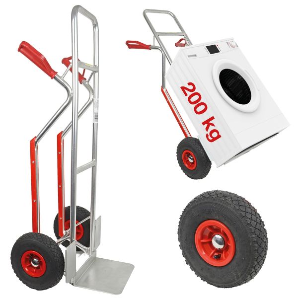 HBH® Sackkarre Alu 200kg Luftreifen TK200ALU04 Aluminium Transportkarre Luftrad  