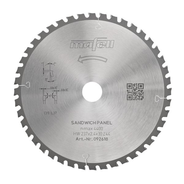 MAFELL Hartmetall Sägeblatt KSB-SP 237 237 x 2,4 x 30 mm - 44 Zähne Ersatzblatt 