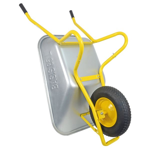 HBH® Schubkarre 85 Liter Garten Farbe gelb Profi Gartenschubkarre Luftrad 160kg 