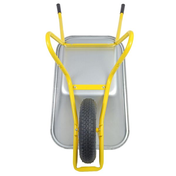 HBH® Schubkarre 85 Liter Garten Farbe gelb Profi Gartenschubkarre Luftrad 160kg 