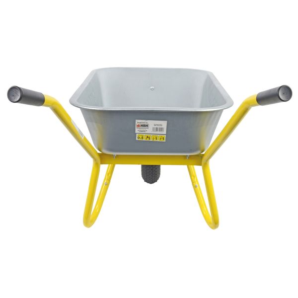 HBH® Schubkarre 85 Liter Garten Farbe gelb Profi Gartenschubkarre Luftrad 160kg 