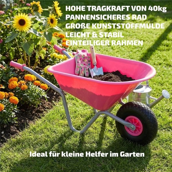 Matrix Kinder Schubkarre rosa Kinderschubkarre Schubkarre pink  *40kg Tragkraft* 