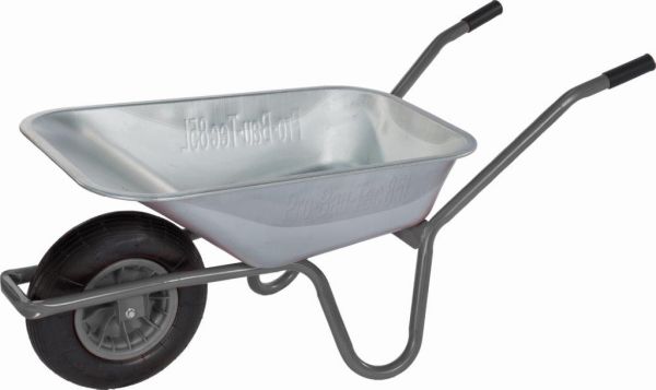 PRO-BAU-TEC 85 Liter Verzinkt Bauschubkarre Schubkarre Schiebekarre Grau **NEU**